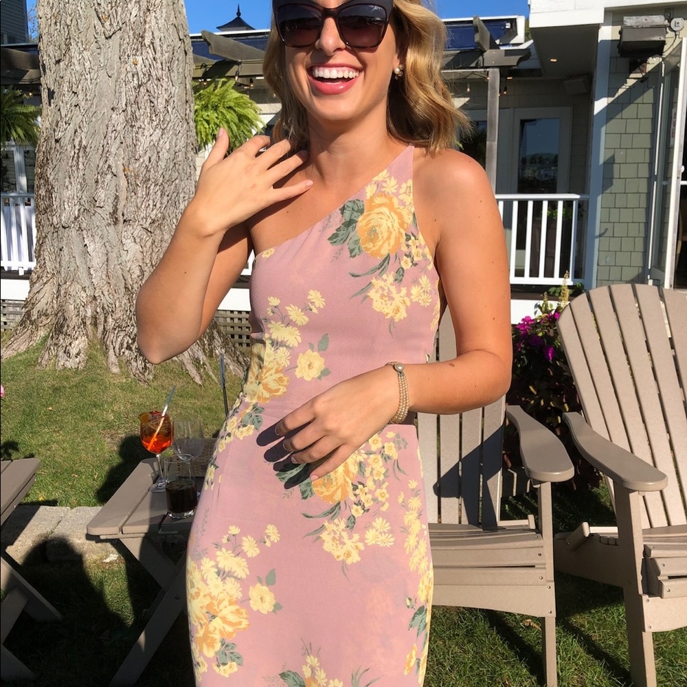 Reformation 0 midi one shoulder dress